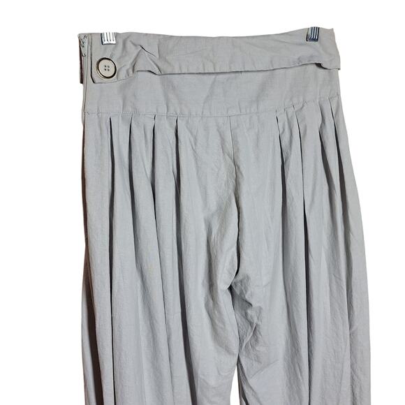 La Chocolê Brazil womens ultra wide leg high rise trousers beige gray lined - Picture 6 of 6